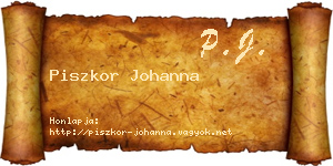 Piszkor Johanna névjegykártya